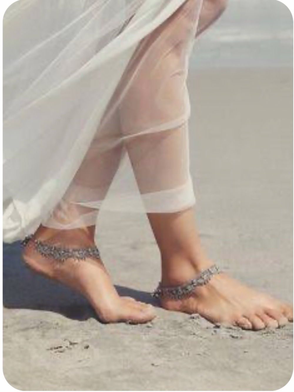 Free People Silver Anklet Set